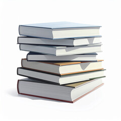 3d  Stacked hardback books with light blue cover and tan spine image