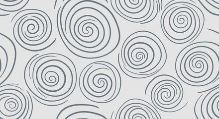 Abstract Vector Pattern with Grey Swirls Organic Shapes Seamless Background Decorative Design