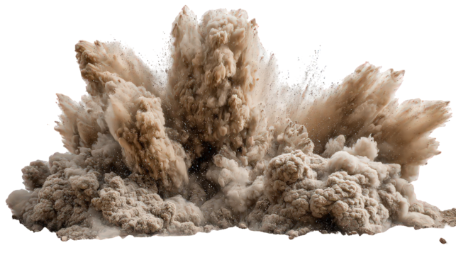 Tan Dust Explosion Isolated on Transparent Background