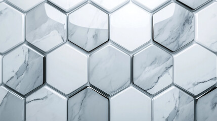 Naklejka premium Hexagonal marble tiles modern design background
