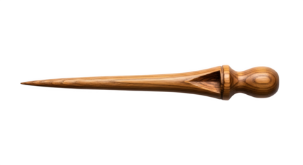 Wooden magic wand isolated on transparent background, a mystical tool for casting spells and performing enchanting rituals in fantasy and witchcraft realms