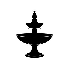 Fototapeta premium Silhouette tiered fountain on transparent background