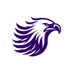 Majestic Purple Eagle Head Silhouette