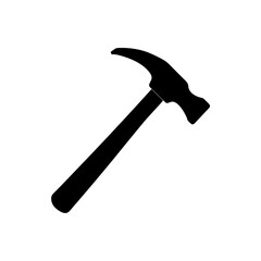 Silhouette of a hammer on transparent background