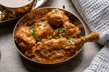 Chicken Kohlapuri is spicy Maharashtrian delicary of tender boneless chicken cooked with aromatic roasted ground spices and coconut. India food.