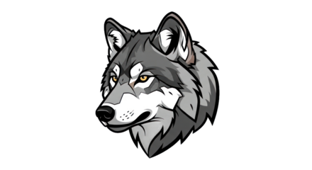 Gray wolf head portrait