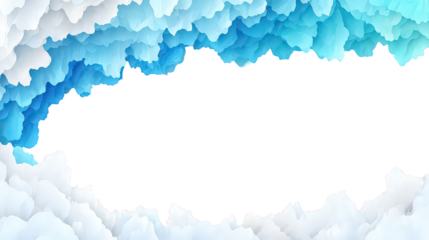 Abstract Blue And White Cloud Frame Background