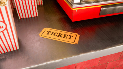 Cinema Ticket Scenes in a Movie Theater 3D Rendering