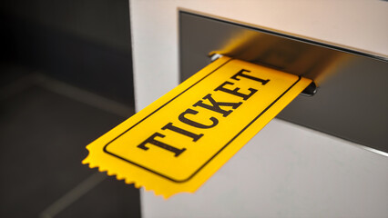 Cinema Ticket Scenes in a Movie Theater 3D Rendering