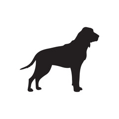 Dog bloodhound silhouette vector flat illustration design on white background