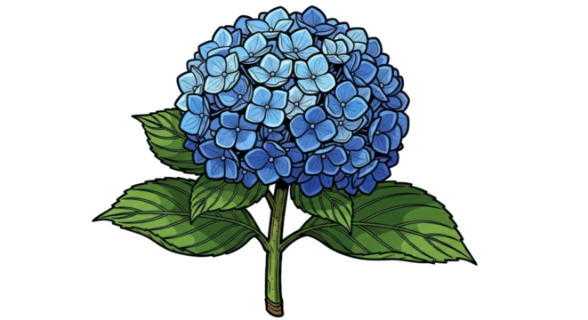 Hydrangea flower illustration - Powered by Adobe
