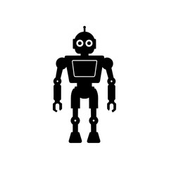 Silhouette of a robot on transparent background