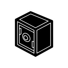 Obraz premium Isometric security safe on transparent background silhouette