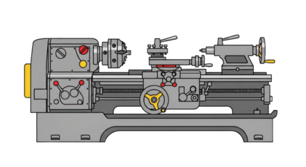 Industrial lathe machine illustration