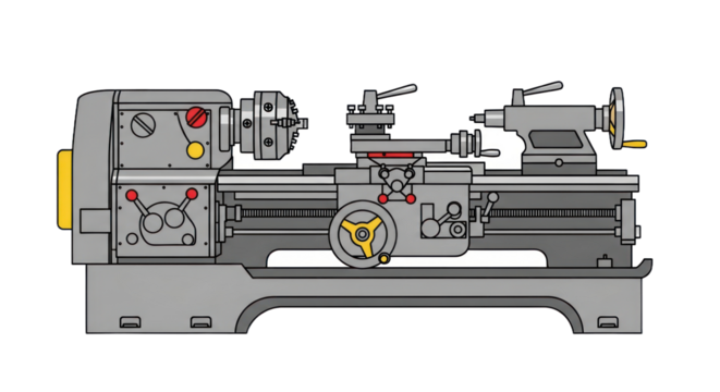 Industrial lathe machine illustration