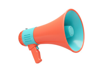 Isolated Megaphone Announcement, Promotion and Communication Loudspeaker 3D Rendering Object