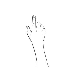 Obraz premium Female Hand Gesture Outline Drawing