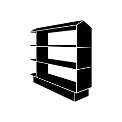 Silhouette shelving unit on transparent background