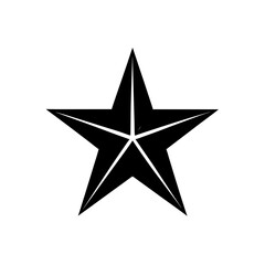 Obraz premium A simple black star art on transparent background silhouette
