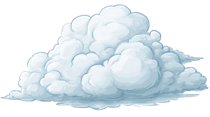 Fluffy White Cumulus Cloud Illustration