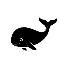 Fototapeta premium Silhouette of a whale art on transparent background