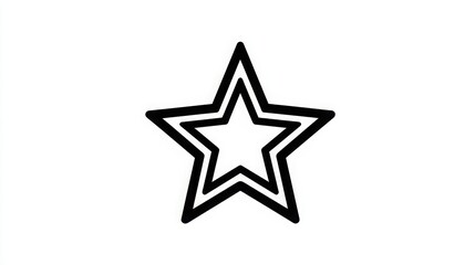Obraz premium Simple Outline Star Icon Design for Creative Projects and Media