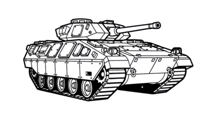 Military tank outline illustration