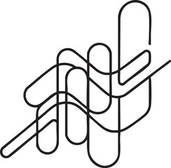 Abstract black line art modern design dynamic flowing curves minimalist graphic symbol