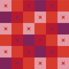 Patchwork Squares Red Purple Pink