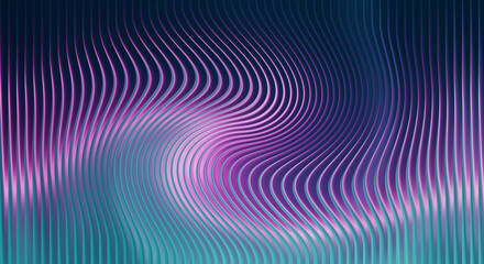 Fototapeta premium Abstract swirling lines with purple and teal gradient background