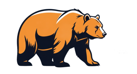 Orange bear silhouette design