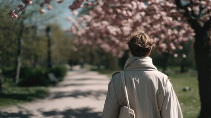 Strolling Through Tree-Lined Stockholm Park in Spring
