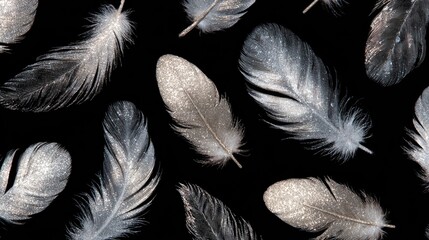Obraz premium Elegant luxury feather design black background high-quality image stylish environment aesthetic viewpoint