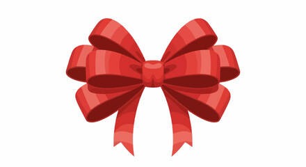 Fototapeta premium Elegant Red Ribbon Bow Illustration for Festive Decorations, Gift Wrapping, and Holiday Season Designs, Suitable for Print and Digital Media Projects.