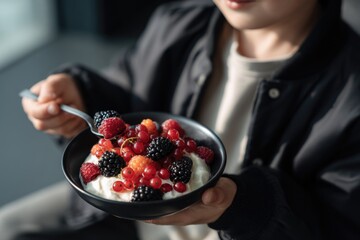 Enjoying Creamy Skyr with Fresh Icelandic Berries
