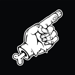 Hand Drawn Creepy Zombie Hand for Halloween Design Doodle