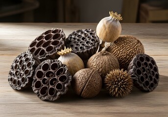 Collection of Porous Seed Pods