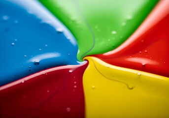 Abstract Flow of Colorful Paint Drips