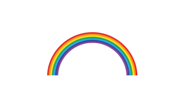 Vibrant rainbow isolated on transparent background, a meteorological phenomenon caused by reflection, refraction and dispersion of light in water droplets