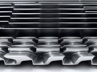 Intricate Metallic Heat Sink Fins Close-Up