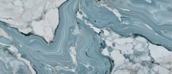A close - up of marble - like patterns with swirling blue, white, and gray tones, showing abstract, fluid - like textures.