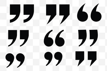 Fototapeta premium Set of quote marks, quotes icon vector sign design