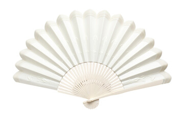 Elegant white hand fan on a black backdrop