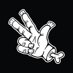 Scary Halloween Zombie Doodle Hand Drawing Vector