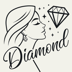 Elegant Woman Line Art Portrait with Watercolor Splash Background