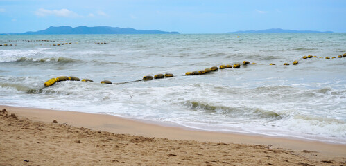 Buoys to keep the water safe for swimmers and to prevent strong waves due to storms