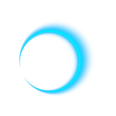 Glowing blur neon circle frame with blue transparent gradient round border isolated on background shine light electric sign banner mockup presentation design element