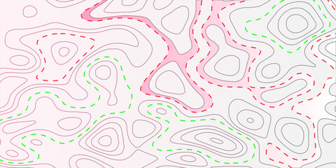 Contour line topography map pattern background vector. Abstract background with waves geographic mountain relief.