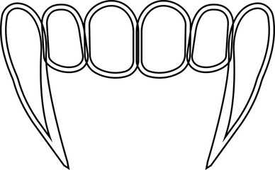 Vampire fangs icon vector illustration created with bold sharp lines and dramatic gothic style, symbolizing the legendary myth of vampires, horror stories, and dark fantasy culture. gothic branding