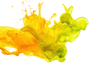 Abstract yellow and green ink explosion